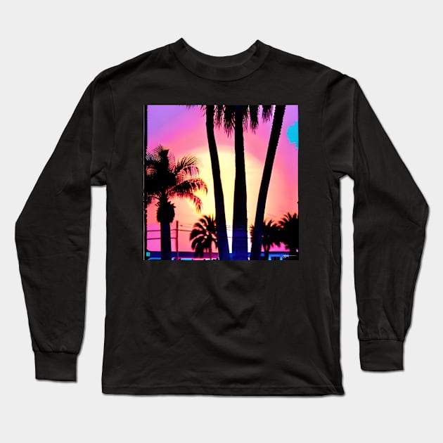 Retro 80s Summer Sun 34 Long Sleeve T-Shirt by Benito Del Ray